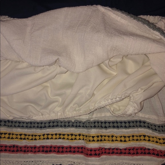 Boho off shoulder cropped peasant top S - Picture 4 of 4